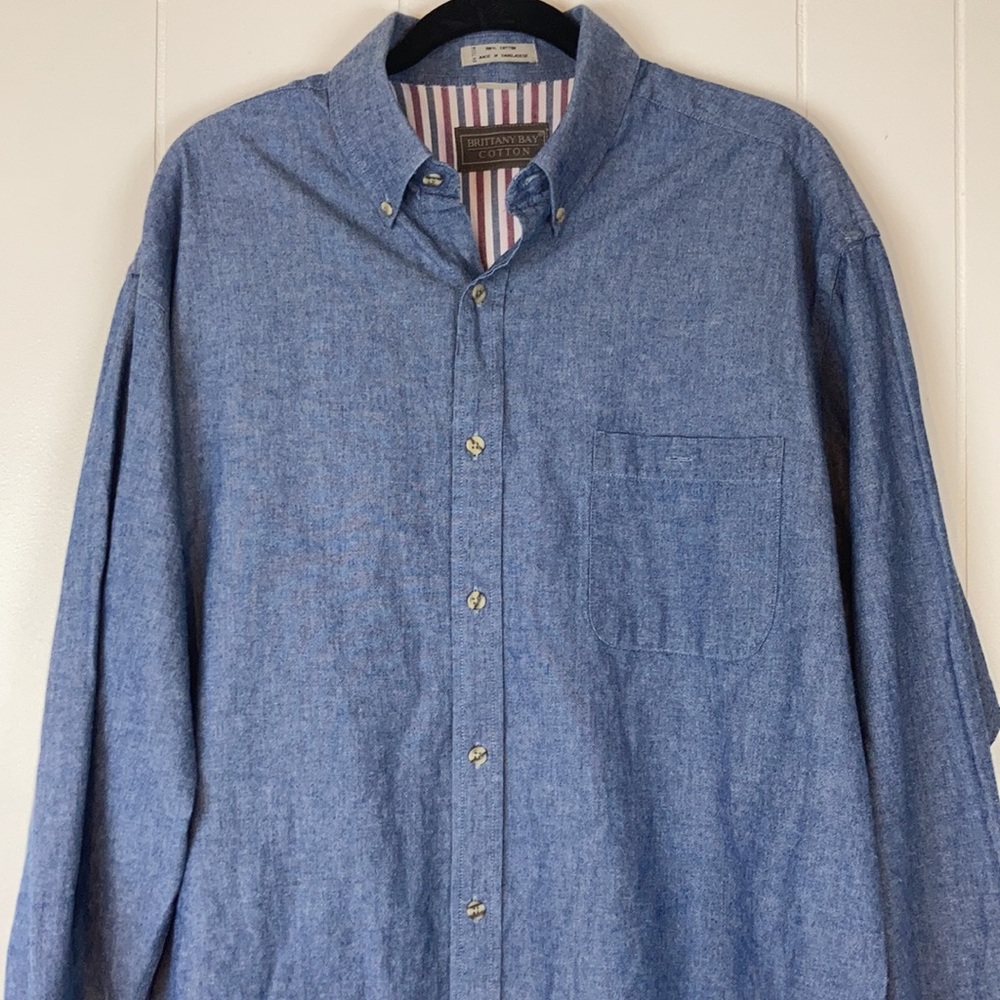 Men’s Brittany Bay Cotton Button-up Shirt. Size 15.5-32/33 - Picture 5 of 6